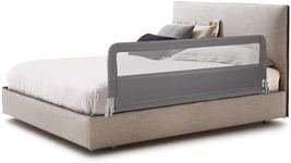 HONEY JOY Bed Rail for Toddlers, 59-in Extra Long, Portable Safety Bed Guardrail w/Double Safety Child Lock, Foldable Baby Bed Rail Guard, Fit King & Queen Full Twin Size Bed Mattress (Gray, 1 Pack)