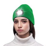 Ocatoma Gifts for Men,Unisex LED Beanie Hat with Light Toque Gift Idea for Dad,Father,Husband,Boyfriend,Mechanic,Stocking Stuffers Green