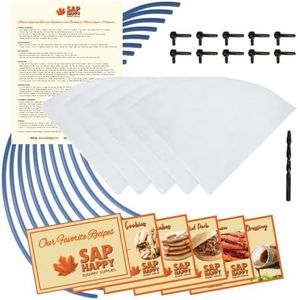 Maple Syrup Tapping Kit - (10) Taps for Maple Trees, (10) 3' Food Grade Maple Syrup Tubing Drops, (5) 1 Quart Maple Syrup Filters, Maple Syrup Drill Bit, Detailed Instructions, Recipe Cards