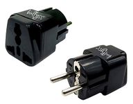 Bulfyss EU-2 Pin Universal Conversion Plug Which Support More than 180 Countries (1pc, Black)