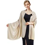 vimate Gold Shawls and Wraps, Sparkling Metallic Bridesmaid Shawl Scarf for Women Weddings formal Evening Cape (UK-Nude & Silver)