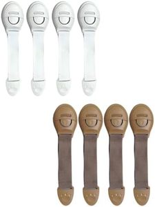 KidDough Furniture Safety Locks for Kids - Pack of 4 Beige + 4 White Locks, Child Safety Locks for Drawers, Cabinets, Fridge, Cupboard Lock, Strong and Adhesive Safety Locks