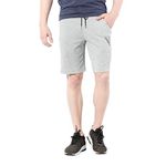 Van Heusen Athleisure Men Knit Shorts - Cotton Rich - Smart Tech, Easy Stain Release, Anti Stat, Ultra Soft, Moisture Wicking_50002_Grey Melange_S