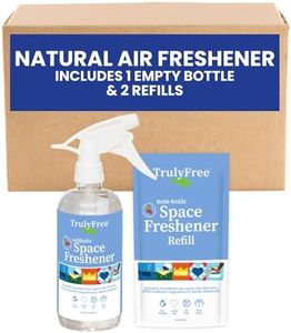 Truly Free Space Freshener Starter Kit, Lemongrass Essential Oil - Car and Air Fresheners for Home, Natural Odor Eliminator Room Spray, 16oz Spray Bottle, 1 Refill (3.4oz) No Synthetic Fragrances