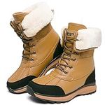 Womens Snow Boots Warm Fur Lined Winter Boots Anti Slip Ankle Boots Mid Calf Snowboots Waterproof and Cold-Resistant Outdoor Walking Shoes for Women