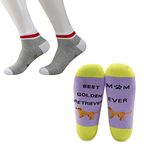 MBMSO 2 Pairs Best Golden Retriever Mom Ever Socks Golden Retriever Mom Gifts Dog Lover Gifts, Retriever Purple Mid&grey Crew Socks, 10-10.5