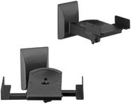 suptek Dual Side Clamping Bookshelf Speaker Wall Mounting Bracket for Large Surrounding Sound Speakers, Hold up to 25kgs Each Black SPM201