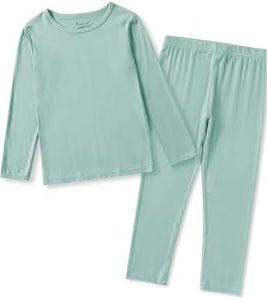 Jimonda Baby Boys Girls Pajama Sets Toddler Long Sleepwear Soft Comfy Jammies 2pcs Viscose PJs 18M-8Y(Cyan-6-7Y)