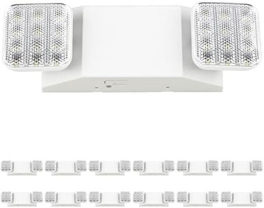 Sunco 12 Pack Emergency Lights, Commercial Emergency LED Flood Lights for Power Outages, Backup Battery (90 Minutes), Wall Mount, Hard Wired, 120-277V, Fire Resistant (UL 94V-0)