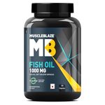 MuscleBlaze Omega 3 Fish Oil (180 Capsules) | Trustified Certified for Accuracy & Purity | 1000mg Omega 3 with 180mg EPA & 120mg DHA