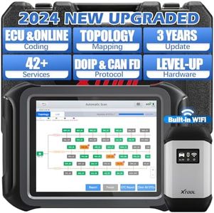 XTOOL D9S Automotive Diagnostic Scan Tool, 2024 V2.0 with FCA Autoauth, Bidirectional Scanner for Car with CANFD & DoIP, Topology Map, 42+ Resets, ECU Coding, 3 Years Updates, Upgraded Ver. of D9