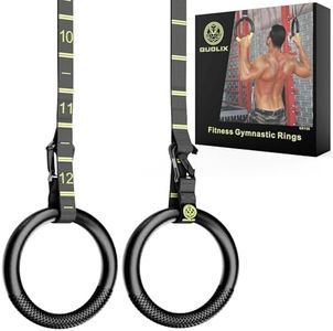 Gymnastic Rings with Adjustable Straps, Gymnastics Rings for Men with Anti-slip Tape, All-in-One Suspension Trainer Straps, Strong Buckle Pull Up Rings with Straps for Gym, Exercise, Workout, Crossfit