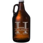 Personalized Etched Monogram 64oz Amber Beer Growler