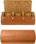 BARTON WATCH BANDS Mens Brown Recycled Leather Watch Roll Case for Travel & Storage - 3-Watch Case to Securely Organize Your Watches at Home and on the Go
