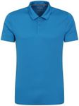 Mountain Warehouse Endurance Isocool Mens Polo - UV Protection Top, Sweat Wicking T-Shirt, Breathable Tee Shirt - Best for Running, Hiking & Outdoors Blue XL