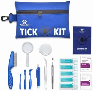 Complete Tick Removal Kit for Dogs & Cats – Tick Remover Tool Set with 3 Size Hooks, Tick Comb & Stainless Steel Precision Tick Remover + Tweezers, Travel Pouch – Safe, Fast Tick Removal (1)