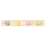 WonderBee Wooden Coat Rack Wall Mounted (Natural Pine)