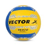 Vector X Vento Hand Stitched Rubber Volleyball (18Panels) (Yellow-Blue)