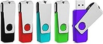 Aiibe 5 Pack 16GB USB Flash Drive USB Stick USB 2.0 Memory Stick Thumb Drive Zip Drives with Led Light (16G, 5 Colors)