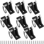 JaGely 8 Pack Bimini Top Deck Hinge with Quick Release Pin, 316 Stainless Steel Nylon Marine Bimini Top Fitting Hardware 90°Deck Hinge, Free Installation Screws (Black,Nylon)