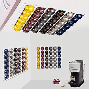 KreAid Nespresso Pods Holder for Coffee Pod Holder, k-Cup Organizer Storage on Coffee Bar Accessories And Organizer Wall Mount Under Cabinet Coffee Maker