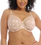 Elomi Women's Plus Size Morgan Underwired Brand Bra with Stretch Lace, Opaque, Roasted Almond, 80M