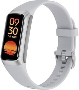 Fitness Tracker with Heart Rate Monitor, 1.1" AMOLED Screen Smart Watch, Activity Tracker, Pedometer, Sports Bracelet with Calorie Counter, Sleep Monitor, 5ATM Waterproof for Women Men (Gray)