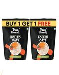 True Elements Rolled Oats - 100% Wholegrain | Diet Food | Cereal for Breakfast | Super Saver Oats Combo Pack | High Fibre | Jumbo Oats 1kg (Pack of 2)