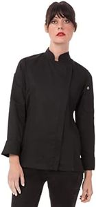 Chef Works Women's Hartford Chef Jacket, Black, Small