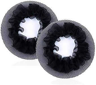 8Pcs Reusable Bun Hair Nets Elastic Flower Edge Hairnet for Ballet Bun Cover Dance Skating Gymnastics Performance Dancers Hair Accessories, Black