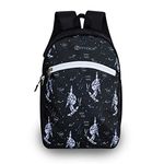 HYDER Kids 20L Small Skating Astronaut Pattern Cartoon Best Stylish Waterproof Lightweight Casual/Picnic/Tuition/School Bag/Backpack for Children Boys And Girls (Black)