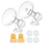 One-Piece Breastshield w/ Valve, Membrane for Medela Breast Pumps (Pump in Style, Lactina, Symphony), Choices of 21, 24, 25, 27 and 30 mm Breastshields; Repalcement of Medela PersonalFit Breastshield (Extra Large, Large, Medium, Small) & Personal Fit Connector; Made by Maymom (26 mm (L-)) Size: 26 mm (L-)