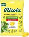 Ricola Sugar Free Lemon Mint Throat Drops, 45 Count, Refreshing Relief From Minor Throat Irritations, Oral Anesthetic