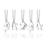 Jovivi Friend Necklace for 3/4/5 BFF Chains Puzzle Pendant Best Friends Forever and Ever Necklace for Sisters Friends,