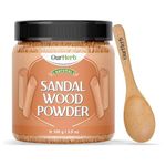 OurHerb Sandalwood Powder Face Pack for Glowing Skin & Tan Removal - Pure, Natural, and Effective Facial Care with Santalum Album Chandan Powder, Includes Wooden Spoon – 100g | 3.5 Oz