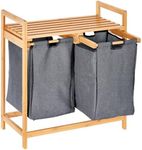 ToiletTree Products Bamboo Hamper with Dual Compartments - Laundry Sorter for Bathrooms and Laundry Rooms - Dual Hamper to Sort Darks and Whites - Bamboo Laundry Hamper