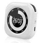 XREXS Digital Visual Timer for Children, Countdown Timer for Children and Adults, Volume and Brightness Adjustable, Short Timer for Kitchen, School, Office, White