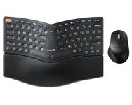 Protoarc EKM04 A Ergonomic Keyboard and Mouse Wireless Combo, Compact Keyboard, Rechargeable Wireless Mouse with 4 Adjustable DPI, Split Design, Wrist Rest, 2.4GHz USB Receiver, for Windows