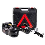 FEANISIFEI Electric Car Jack Hydraulic Kit 5 Ton 12V with Impact Wrench Power, Built-in Inflator, LED Light, Portable Floor Gata para for Vehicle Truck SUV Automatic Lift Change Tire Repair Black