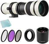 ICLIPE Camera MF Super Telephoto Zoom Lens F/8.3-16 420-800mm T Mount +/CPL/FLD Filters Set +2X 420-800mm Teleconverter Lens + T2-EOS Adapter Ring Replacement for Canon EF-mount EOS Rebel T7 T7i T6 T6