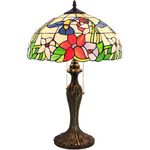 Tiffany Style Table Desk Bedside Lamp W16H24 Inch Hummingbird Stained Glass Shade Reading Light S101 WERFACTORY Lamps Parent Lover Friend Kid Living Room Bedroom Study Office Bar Antique Craft Gifts…