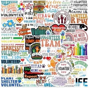 50 PCS Volunteer Stickers,Volunteer Appreciation Gifts,Volunteer Team Stickers for Laptops,Water Bottles,Scrapbooks,Phone,Perfect Gifts for Kids,Teens,Adults