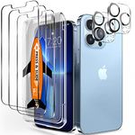 [3+3 Pack] EGV Compatible for iPhone 13 Pro 6.1P 2021, Screen Protector and Camera Lens Protector, Tempered Galss