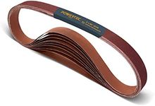 POWERTEC 25 x 762 mm Sanding Belts | 1” x 30” 320 Grit Aluminum Oxide Sanding Belt | Premium Sandpaper – 10 Pack