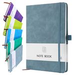 A5 Notebook, Notebook A5 Note Book Note Pad Journal Notebook A5 Notepad PU Leather Notebook for Office School Home Business Writing & Note Taking 200 Pages (100 Sheets)- Light Blue