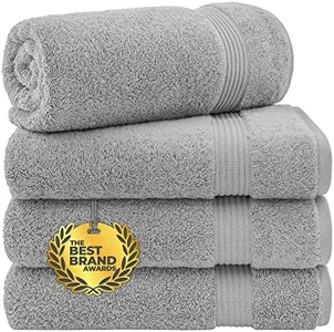 Cotton Paradise Bath Towels for Bathroom, 100% Cotton 4 Piece Turkish Bath Towel Set, Soft Plush Towels Clearance Bathroom Set, Light Gray Bath Towels