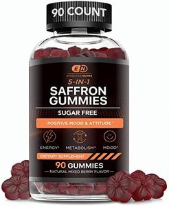 EFFECTIVE NUTRA Saffron Gummies | Sugar-Free Supplement with Vitamin D2, Passion Flower, St. John’s Wort & GABA | Positive Mood, Digestion, Energy | Natural Berry Flavor, Made in USA (90 Count)