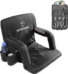 HITORHIKE Stadium Seat for Bleachers or Benches Portable Reclining Stadium Seat Chair with Padded Cushion Chair Back and Armrest Support (Black)