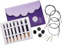 KnitPro J'Adore Cubics Circular Interchangeable Knitting Needles Regular Length Deluxe Set 26-19301 Purple