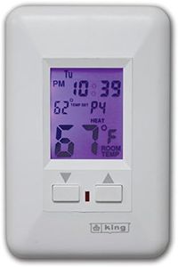 King ESP230-R Electronic Line-Voltage Programmable Thermostat, White